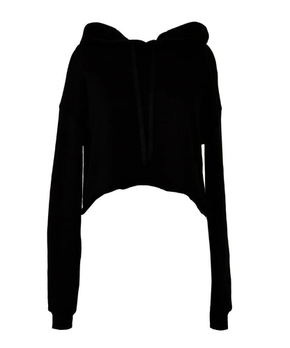 Bella Canvas Womens cropped fleece hoodie BE220 - Black - Customisable Hoodies