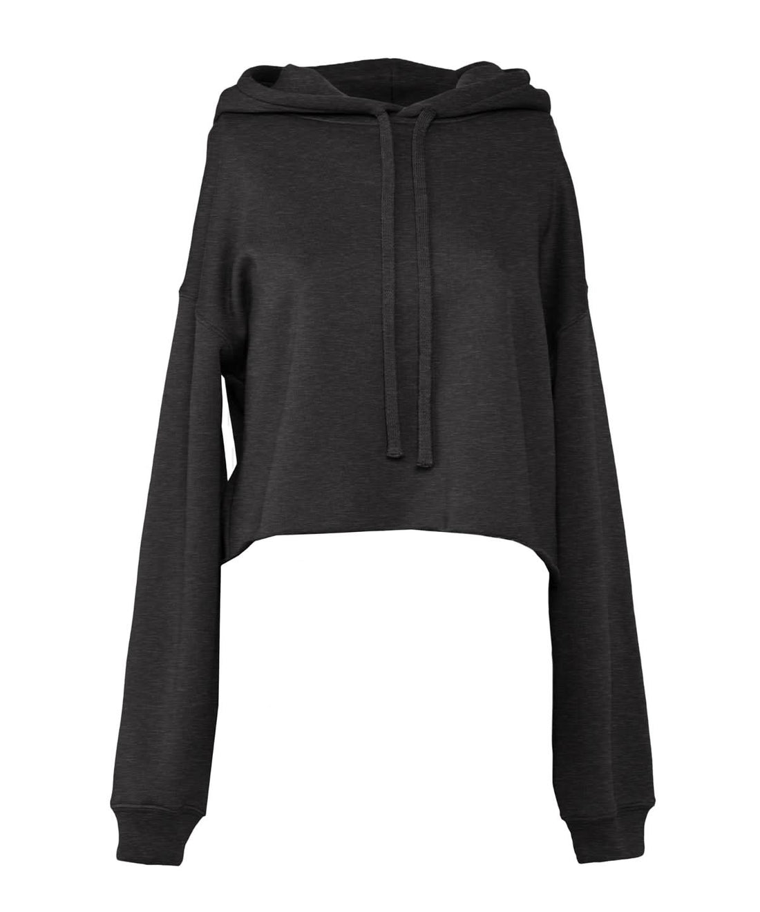 Bella Canvas Womens cropped fleece hoodie BE220 - Dark Grey Heather - Customisable Hoodies