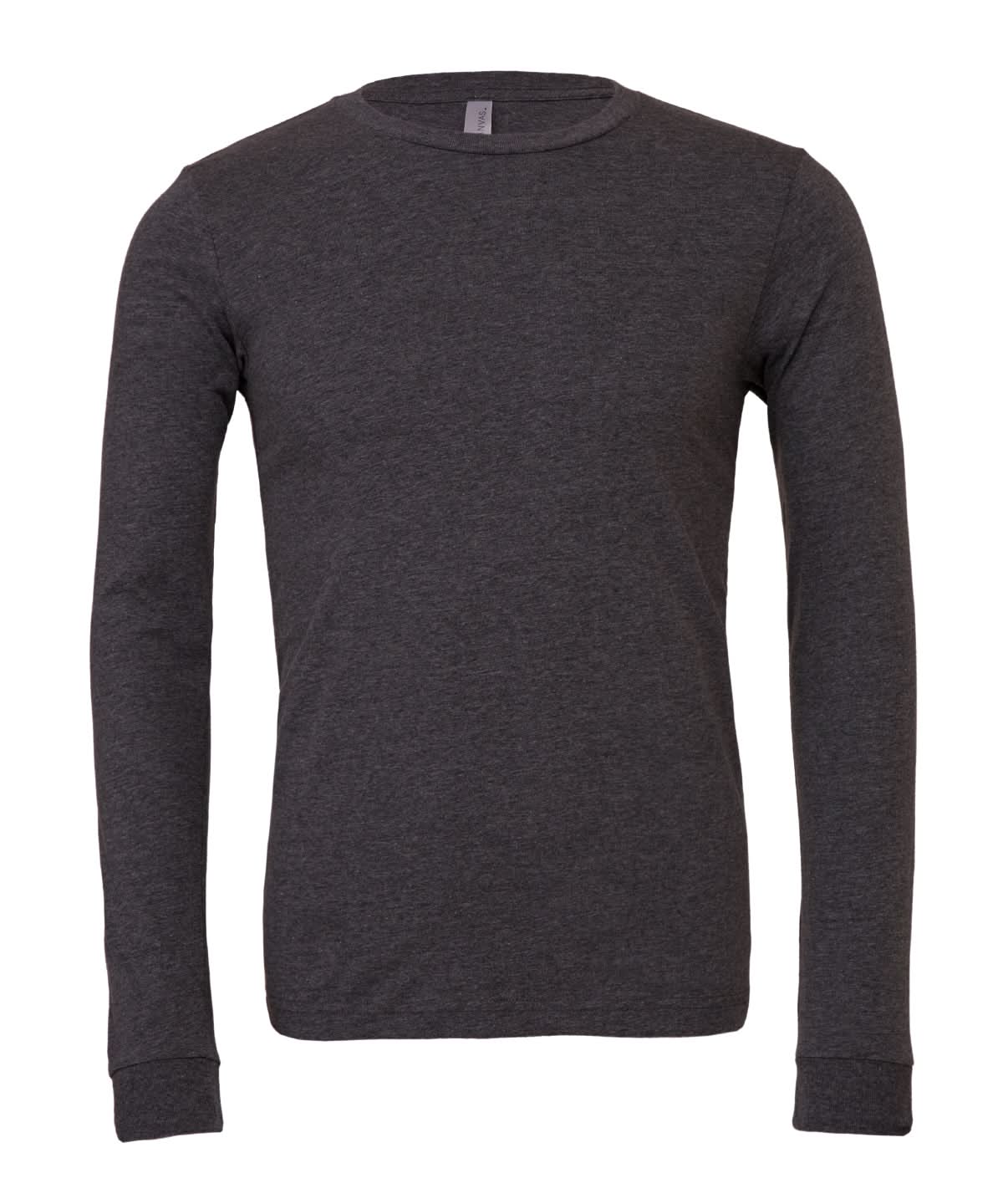Bella Canvas Unisex heather CVC long sleeve t shirt BE44H - Dark Grey Heather - Customisable T-Shirts