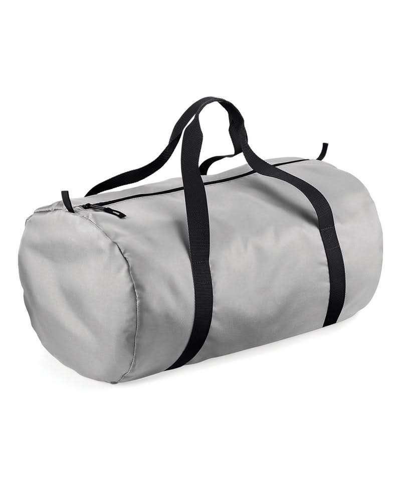 Bagbase Packaway barrel bag BG150 - Silver Black One size - Customisable Bags