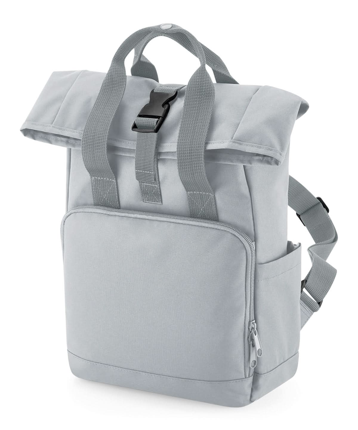 Bagbase Recycled mini twin handle roll top backpack BG18S - Light Grey One size - Customisable Bags