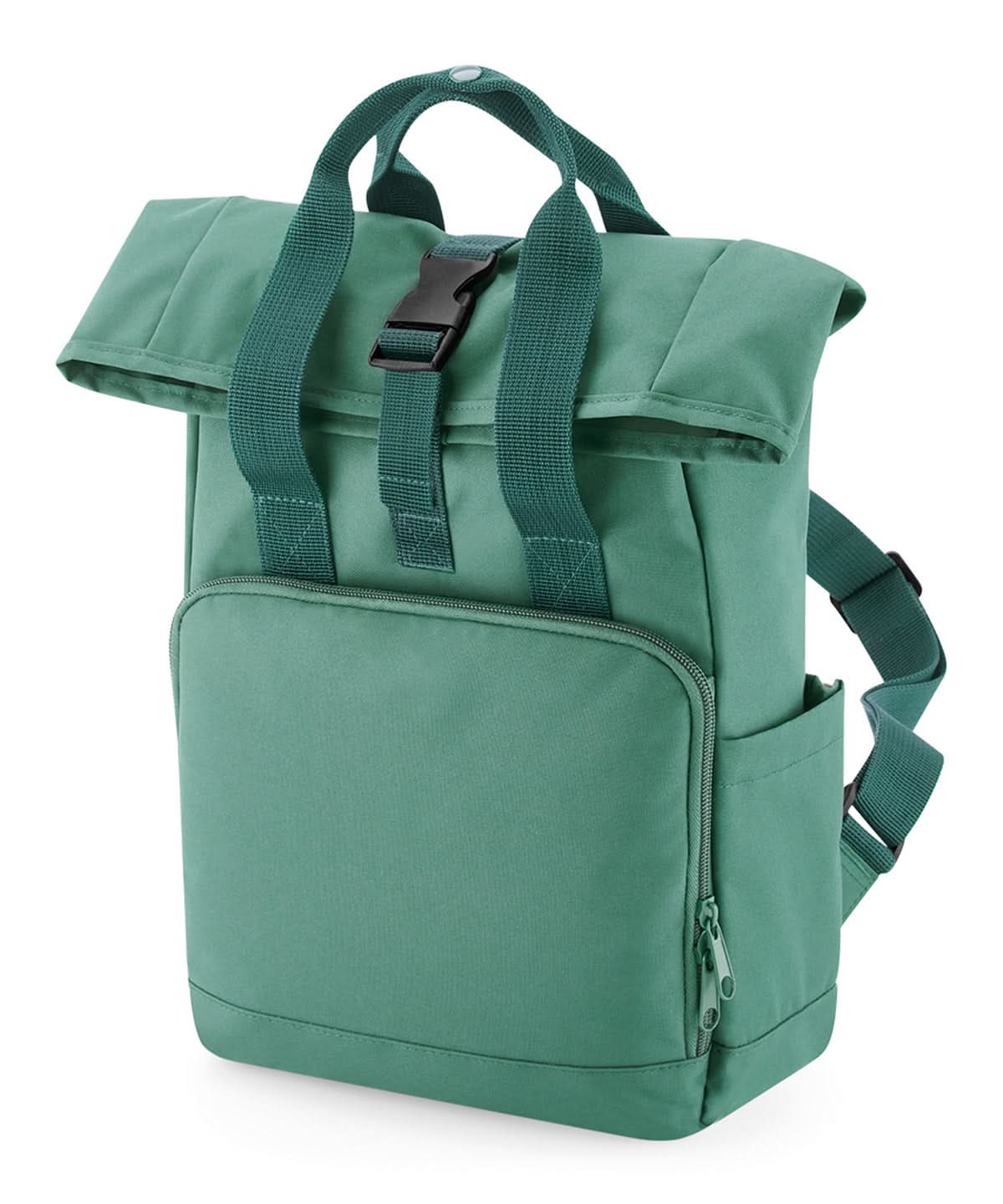 Bagbase Recycled mini twin handle roll top backpack BG18S - Sage Green One size - Customisable Bags