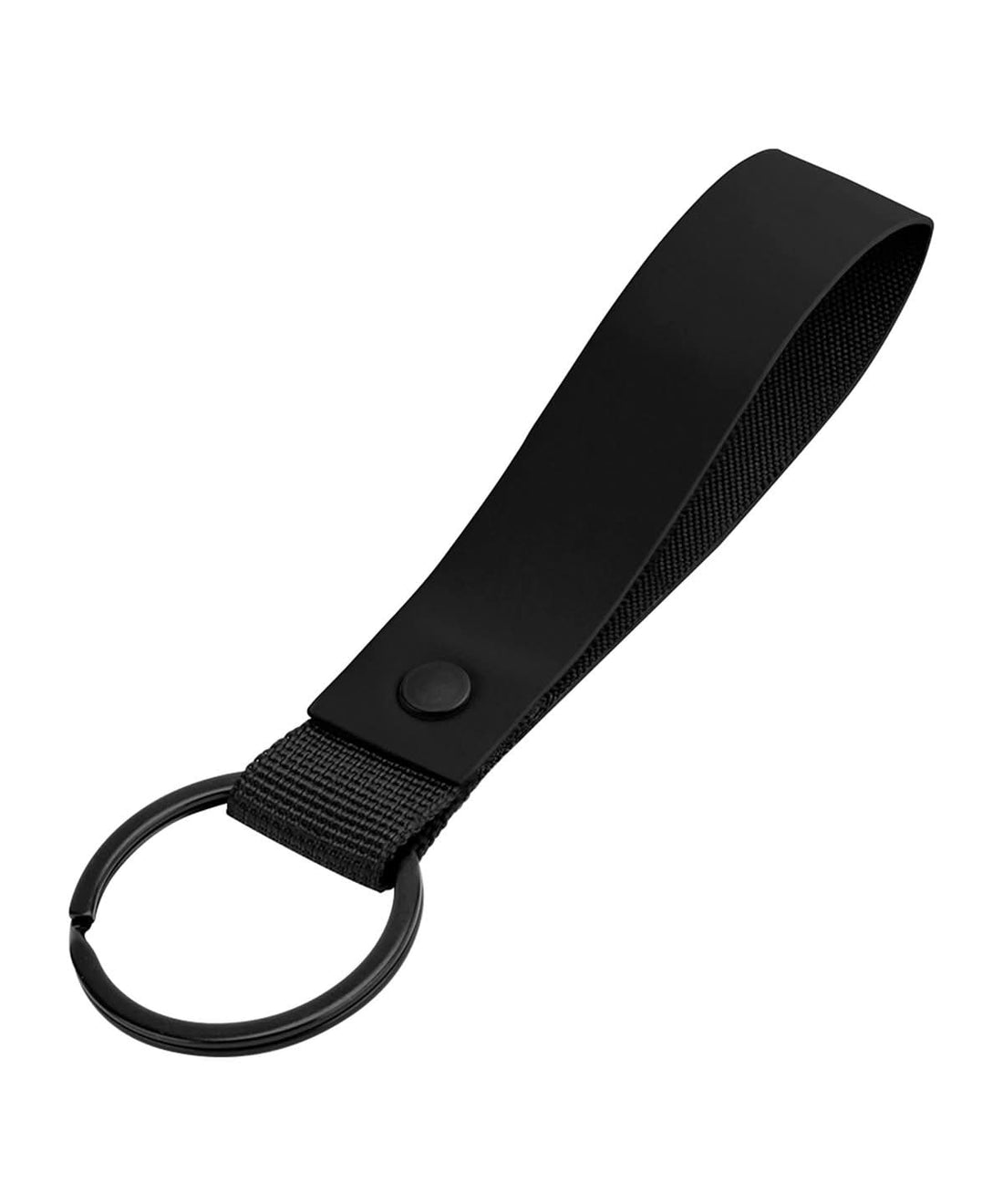 Bagbase Matte PU keyring BG324 - Black One size - Customisable Keyrings