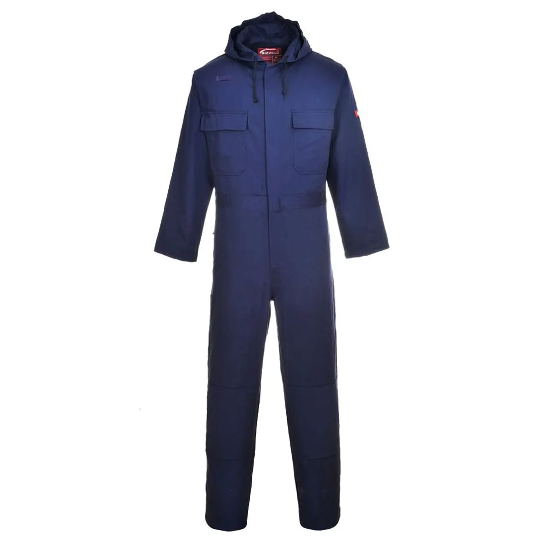 Bizweld Work Fr Hooded Coverall Biz6 - Navy - Customisable Coveralls