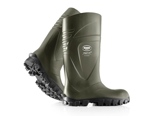 Bekina Steplite X Solid Grip Non Safety Wellingtons - Green 4 - Customisable Wellingtons