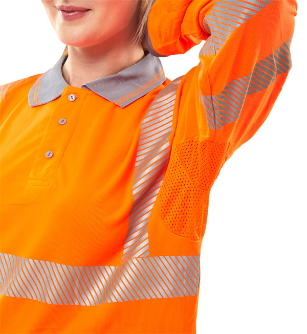 Beeswift Executive Hi Vis Long Sleeve Rail Polo Shirt - - Customisable Polo Shirts