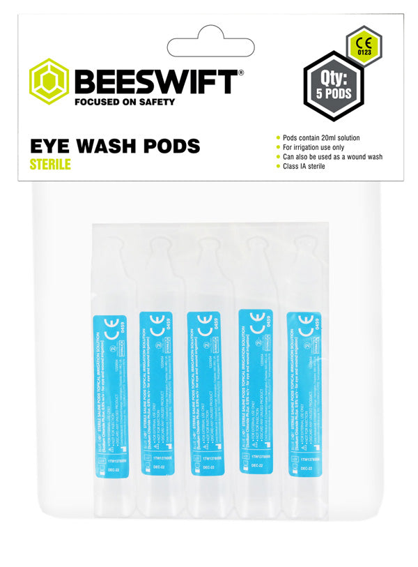 B Safe New Eyewash Pods Pack Of X Ml - Clear 20ML - Customisable Medical Devices