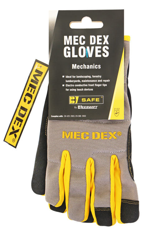 B Safe New Mec Dex Passion Plus Glove - Grey - Customisable Gloves