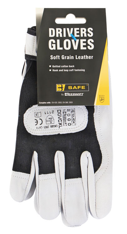 B Safe New Drivers Glove Velcro Cuff - Black - Customisable Gloves
