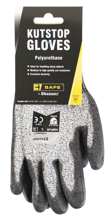 B Safe New Kutstop Polyurethane Glove - Black - Customisable Gloves