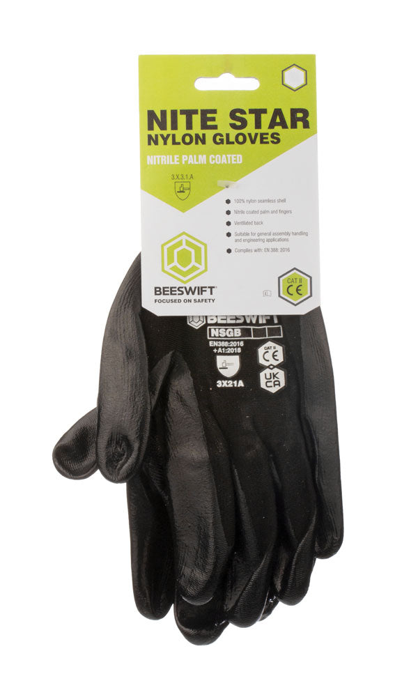 B Safe New Nite Star Glove - Black - Customisable Gloves