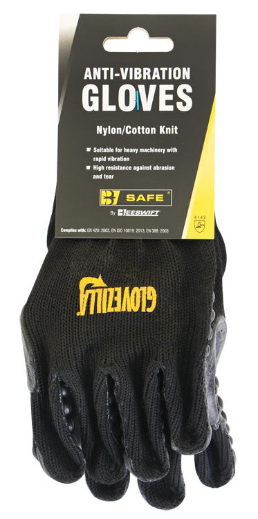 B Safe New Glovezilla Anti Vibration Glove - Black - Customisable Gloves