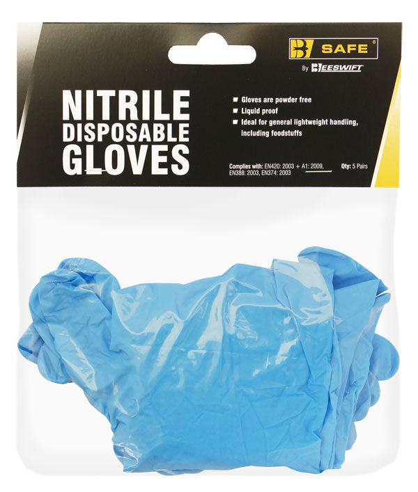 B Safe New Nitrile Disposable Glove Pack Of Pairs - Blue - Customisable Gloves