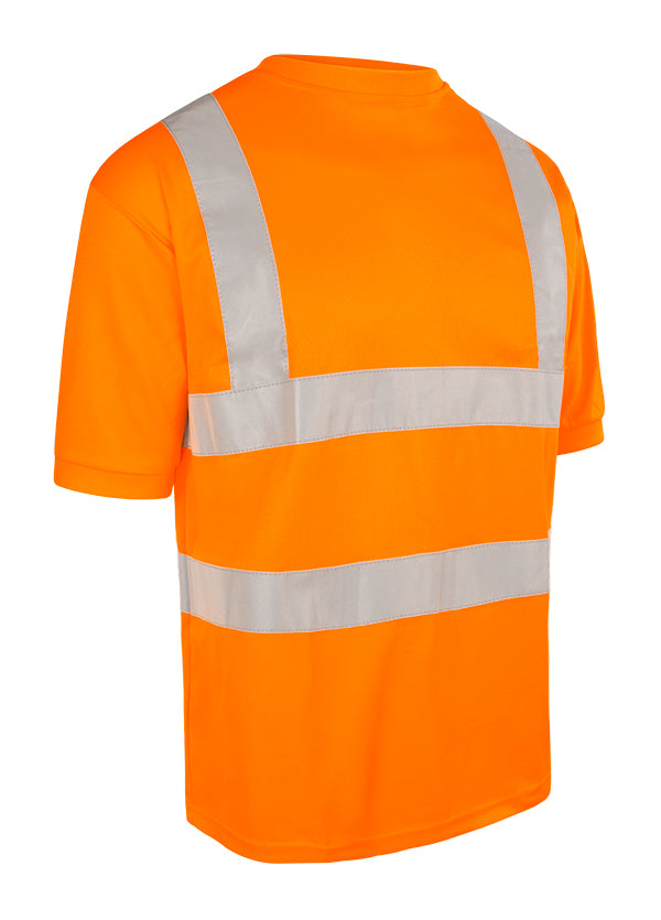 Beeswift Crew Neck Hi Vis Short Sleeve T Shirt - Orange - Customisable Tee Shirts