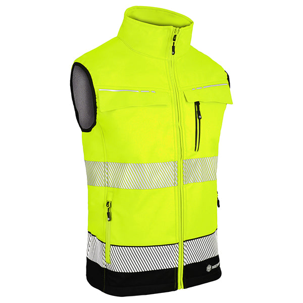 Deltic Beeswift Deltic Two Tone Hi Vis Softshell Rail Bodywarmer - Saturn Yellow Navy - Customisable Bodywarmers