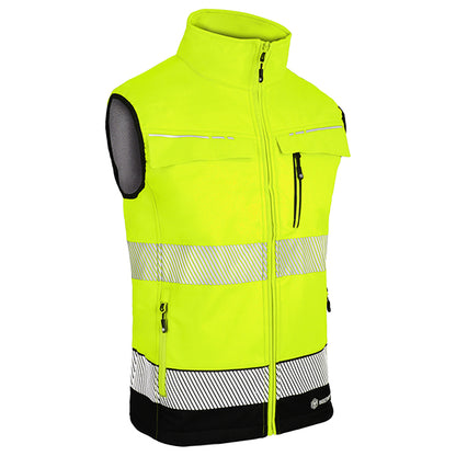Deltic Beeswift Deltic Two Tone Hi Vis Softshell Rail Bodywarmer - Saturn Yellow Navy - Customisable Bodywarmers
