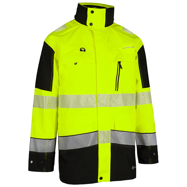 Deltic Beeswift Deltic Hi Vis Two Tone Ripstop Breathable And Waterproof Rail Jacket - Saturn Yellow Navy - Customisable Jackets