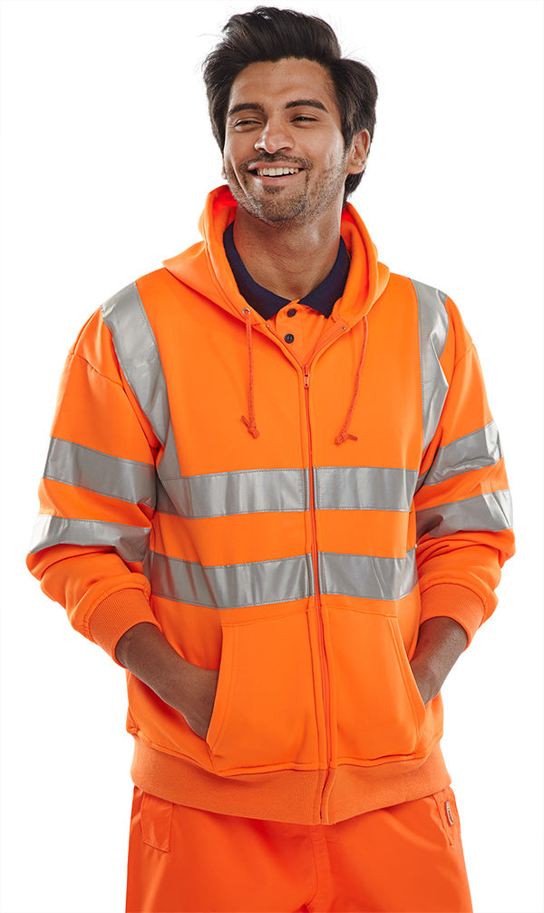 Beeswift Essential Hi Vis Zipped Hoodie - - Customisable Sweatshirts