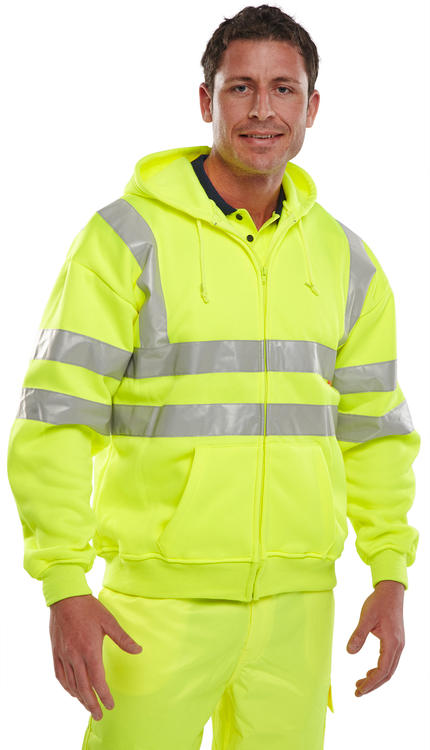 Beeswift Essential Hi Vis Zipped Hoodie - - Customisable Sweatshirts