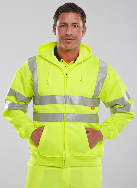 Beeswift Essential Hi Vis Zipped Hoodie - - Customisable Sweatshirts