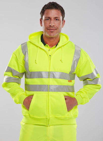 Beeswift Essential Hi Vis Zipped Hoodie - - Customisable Sweatshirts