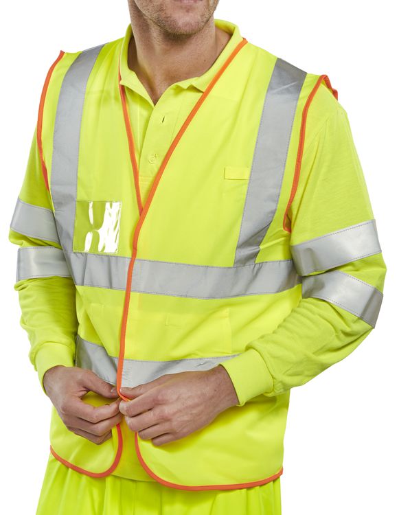 Bsafe Pre Pack Multi Purpose Vest - Saturn Yellow - Customisable Waistcoats / Vests