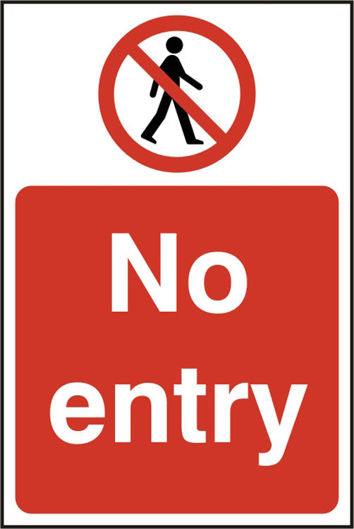 Beeswift No Entry Sign - White Red 200X300MM - Customisable Prohibition Signs