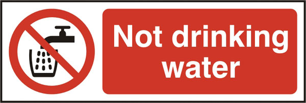 Beeswift Not Drinking Water Sign - White Red 75X150MM - Customisable Prohibition Signs
