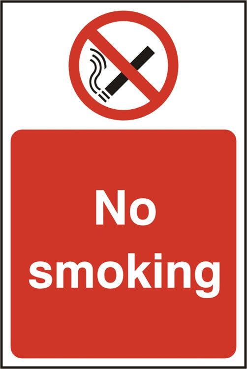Beeswift No Smoking Sign - White Red 200X300MM - Customisable Prohibition Signs