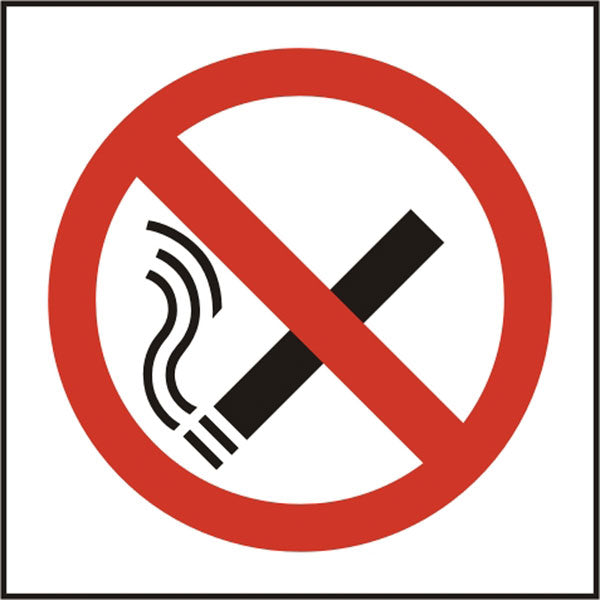 Beeswift No Smoking Symbol Sign - White 100X100MM - Customisable Prohibition Signs