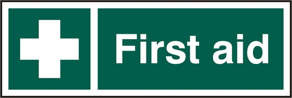 Beeswift First Aid Rigid Pvc Sign - Green 300X100MM - Customisable First Aid Signs