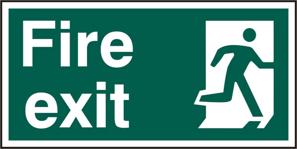 Beeswift Fire Exit Sign Rigid Pvc - Green 300X150MM - Customisable Fire Exit Signs