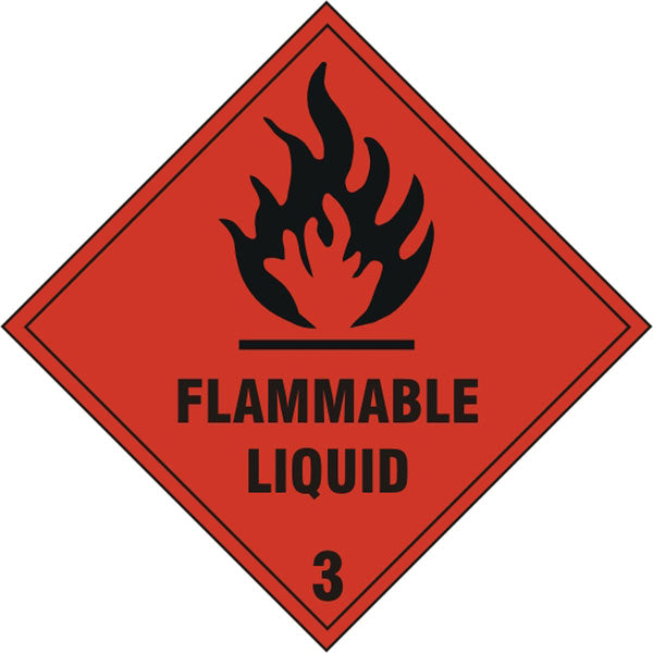 Beeswift Flam Liquid Sign - Red 200X200MM - Customisable Hazardous Warning Diamonds