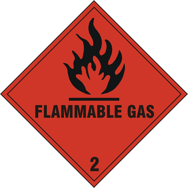Beeswift Flammable Gas Sign - Red 200X200MM - Customisable Hazardous Warning Diamonds