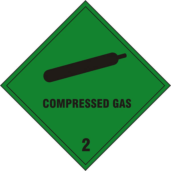 Beeswift Compressed Gas Sign - Green 200X200MM - Customisable Hazardous Warning Diamonds
