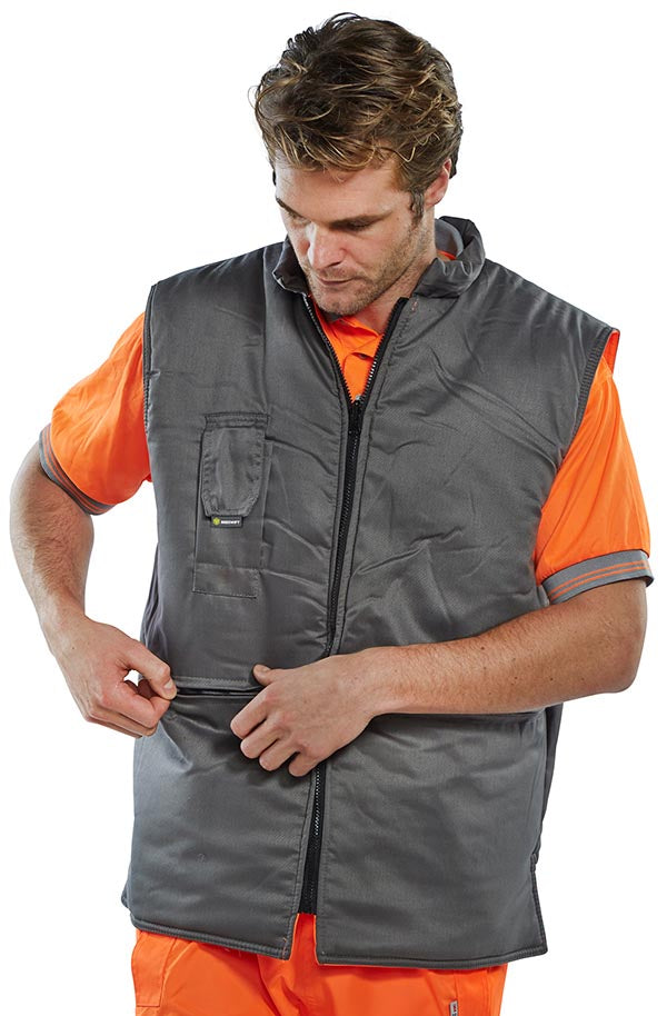 Beeswift Reversible Hi Vis Interactive Bodywarmer - - Customisable Bodywarmers