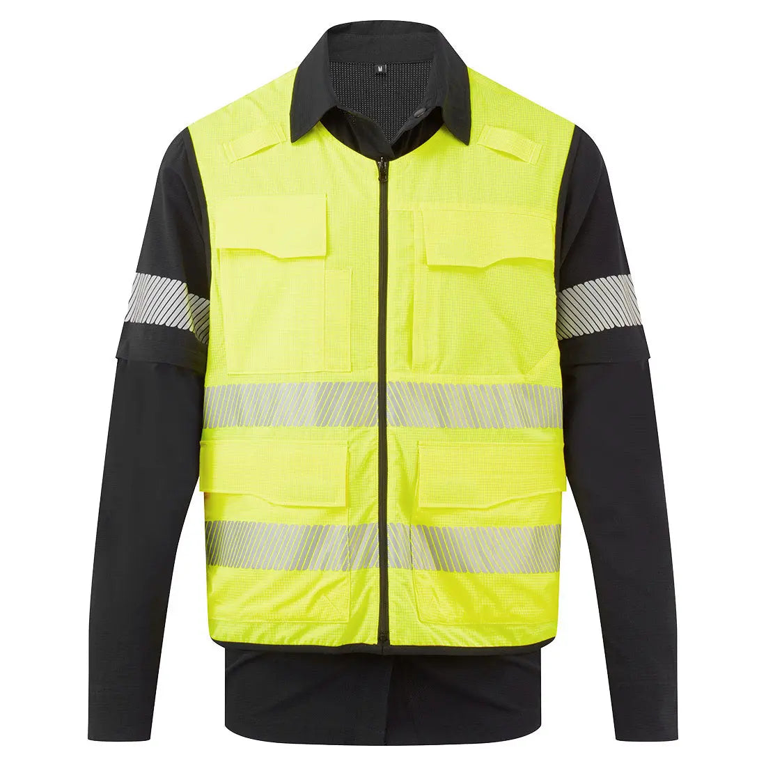 Ultimate Modular Hi Vis 6 In 1 Shirt Bx322 - Black Yellow - Customisable Shirts