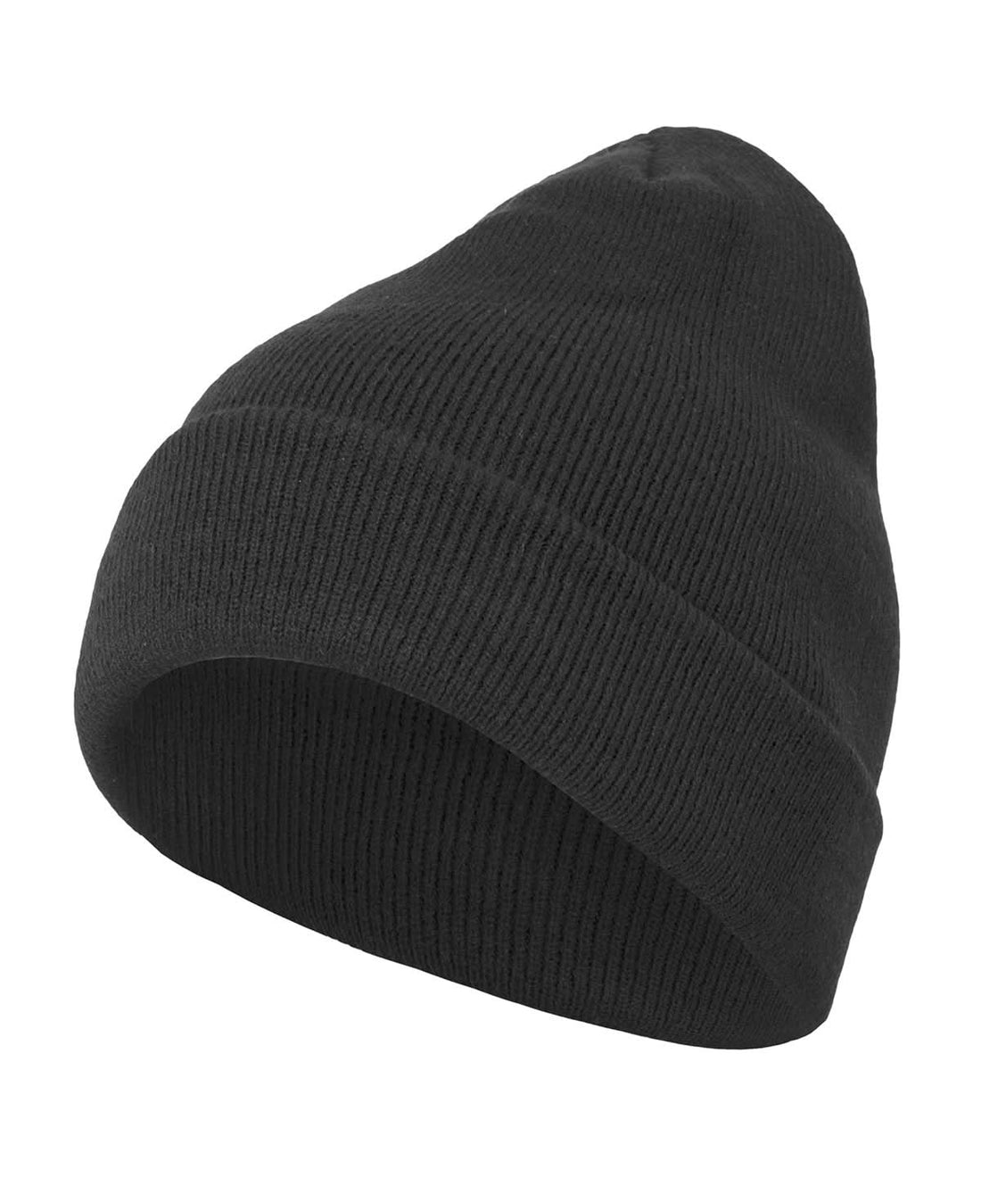 Build Your Brand BYB Heavy knit beanie BY001 - Black One size - Customisable Beanies