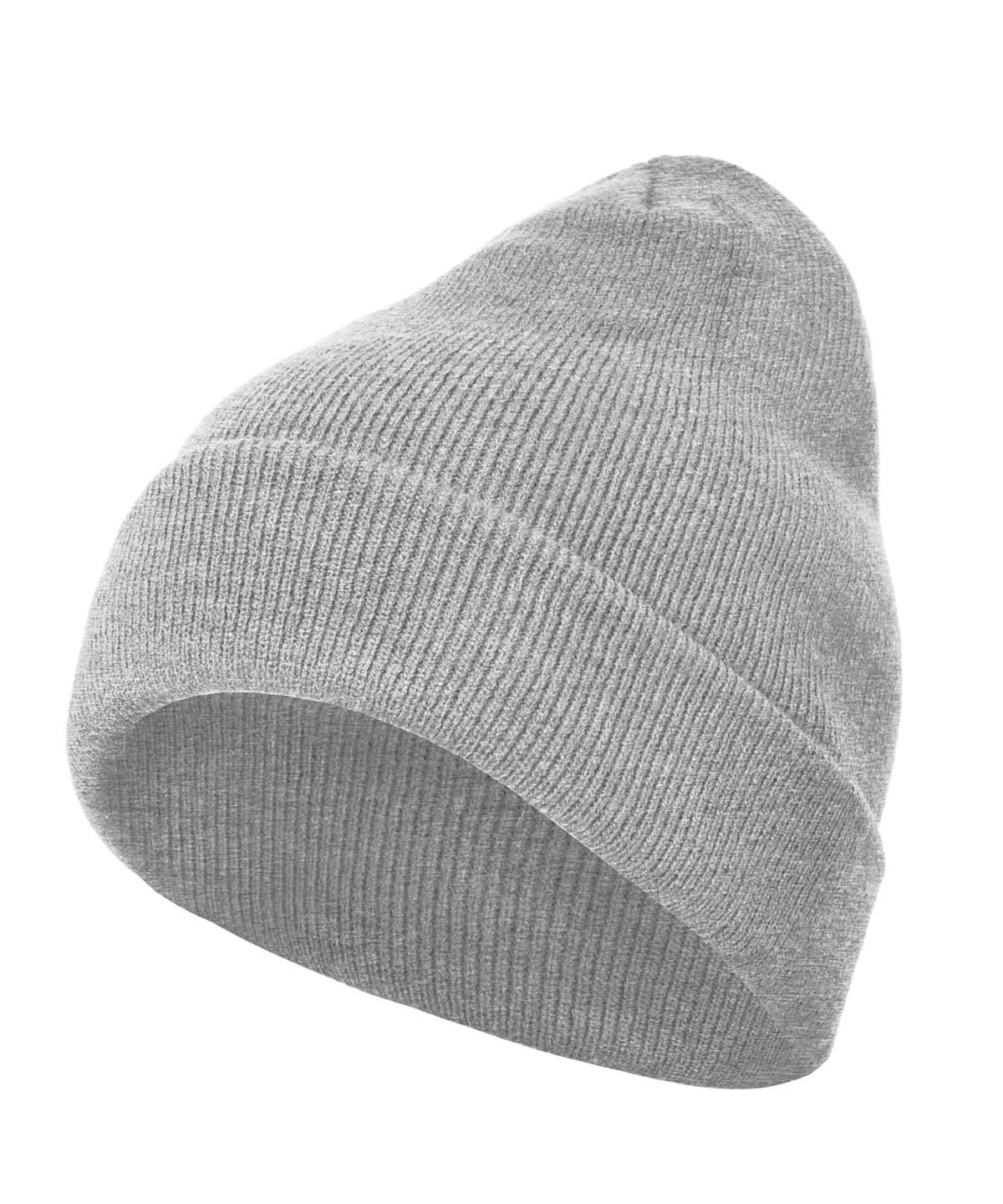 Build Your Brand BYB Heavy knit beanie BY001 - Heather Grey One size - Customisable Beanies