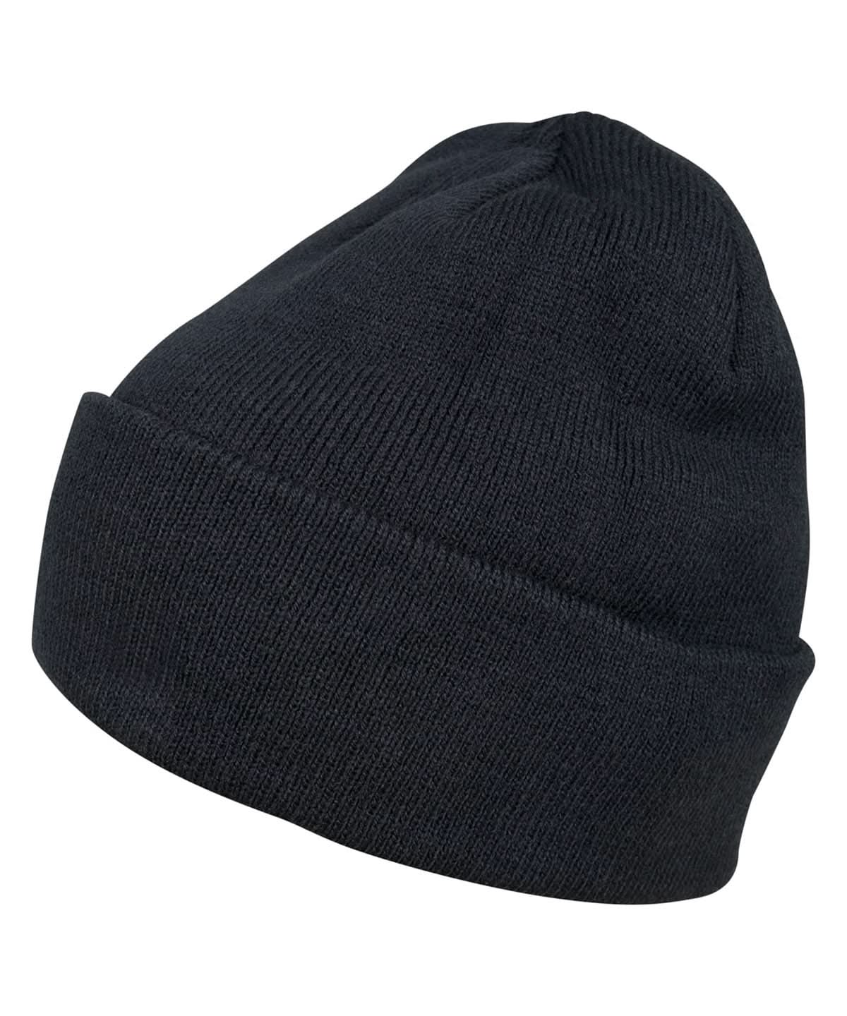 Build Your Brand BYB Heavy knit beanie BY001 - Navy One size - Customisable Beanies