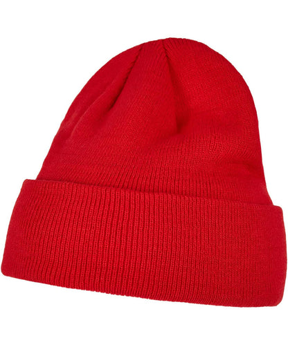 Build Your Brand BYB Heavy knit beanie BY001 - Red One size - Customisable Beanies