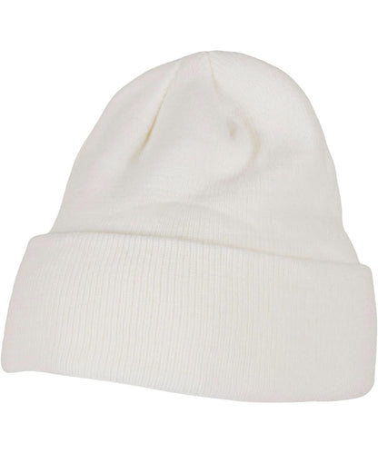 Build Your Brand BYB Heavy knit beanie BY001 - White One size - Customisable Beanies