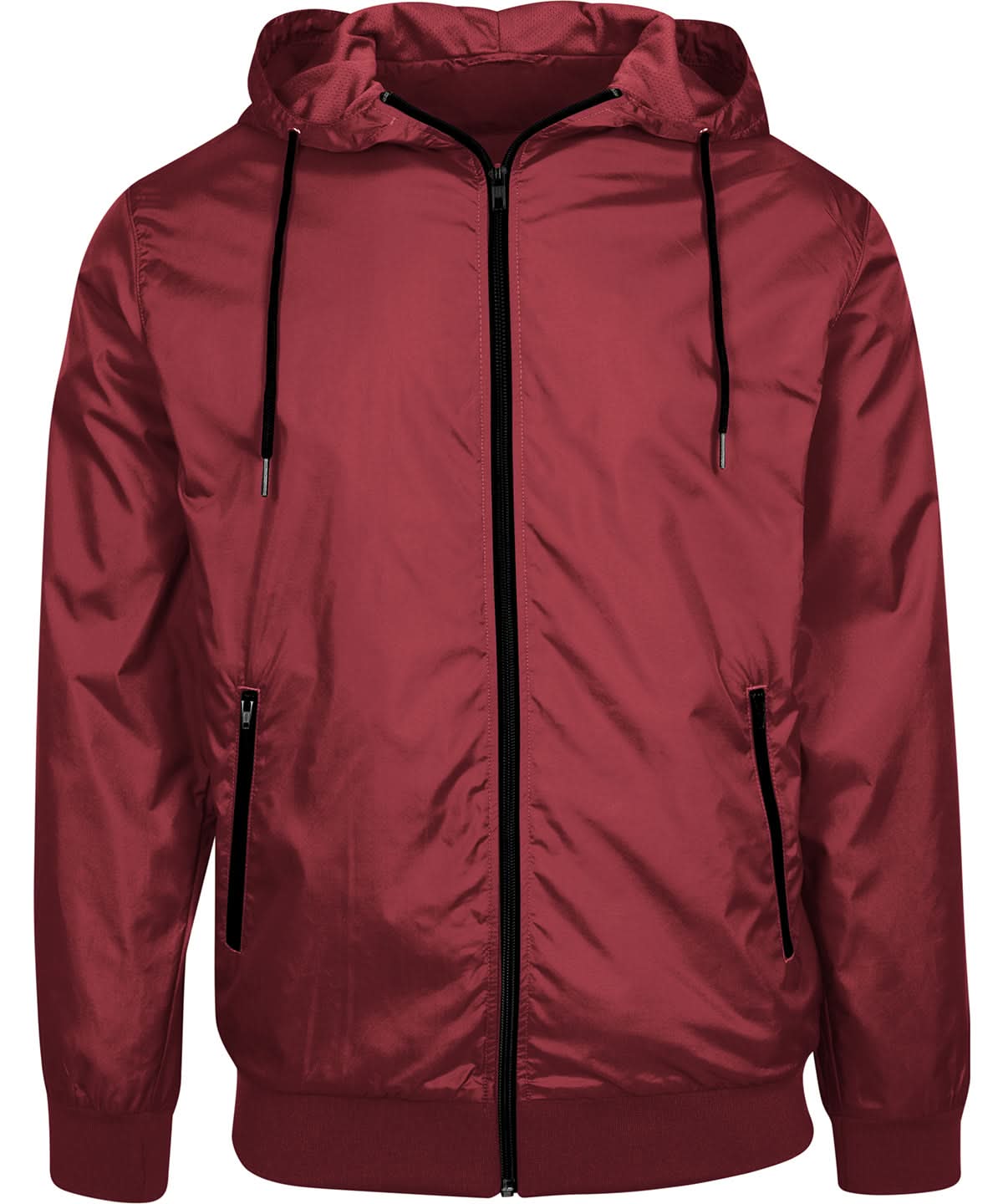 Build Your Brand BYB Wind runner BY016 - Burgundy Black - Customisable Jackets
