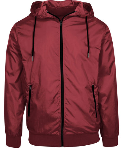 Build Your Brand BYB Wind runner BY016 - Burgundy Black - Customisable Jackets