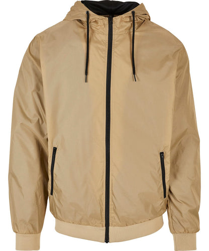 Build Your Brand BYB Wind runner BY016 - Union Beige Black - Customisable Jackets