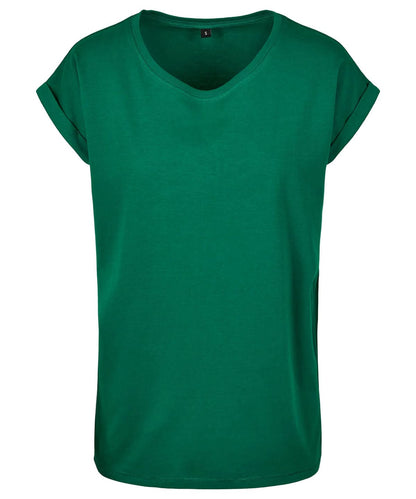 Build Your Brand BYB Womens extended shoulder tee Black BY021 - Forest Green - Customisable T-Shirts