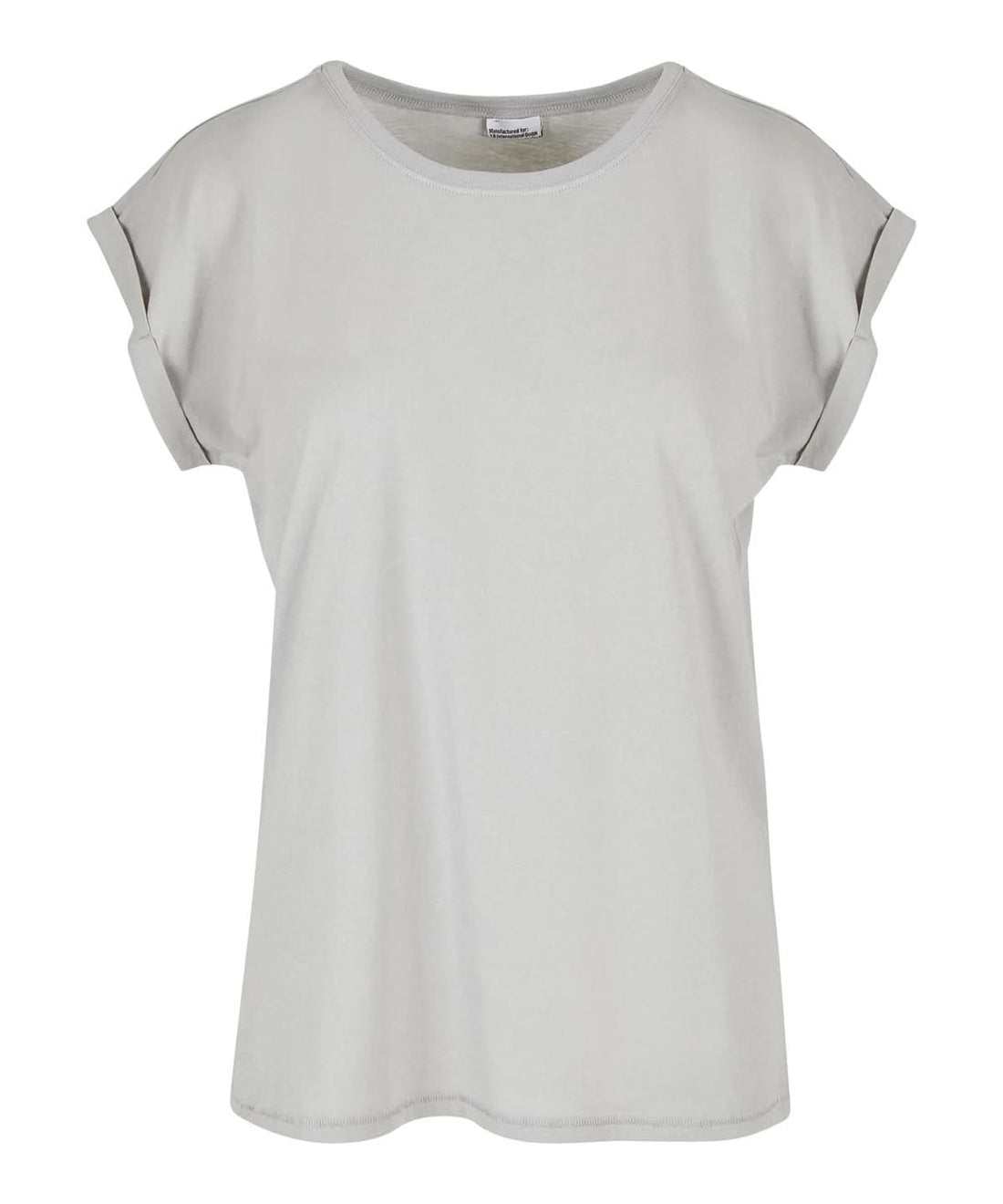 Build Your Brand BYB Womens extended shoulder tee Light Asphalt BY021 - Light Asphalt - Customisable T-Shirts