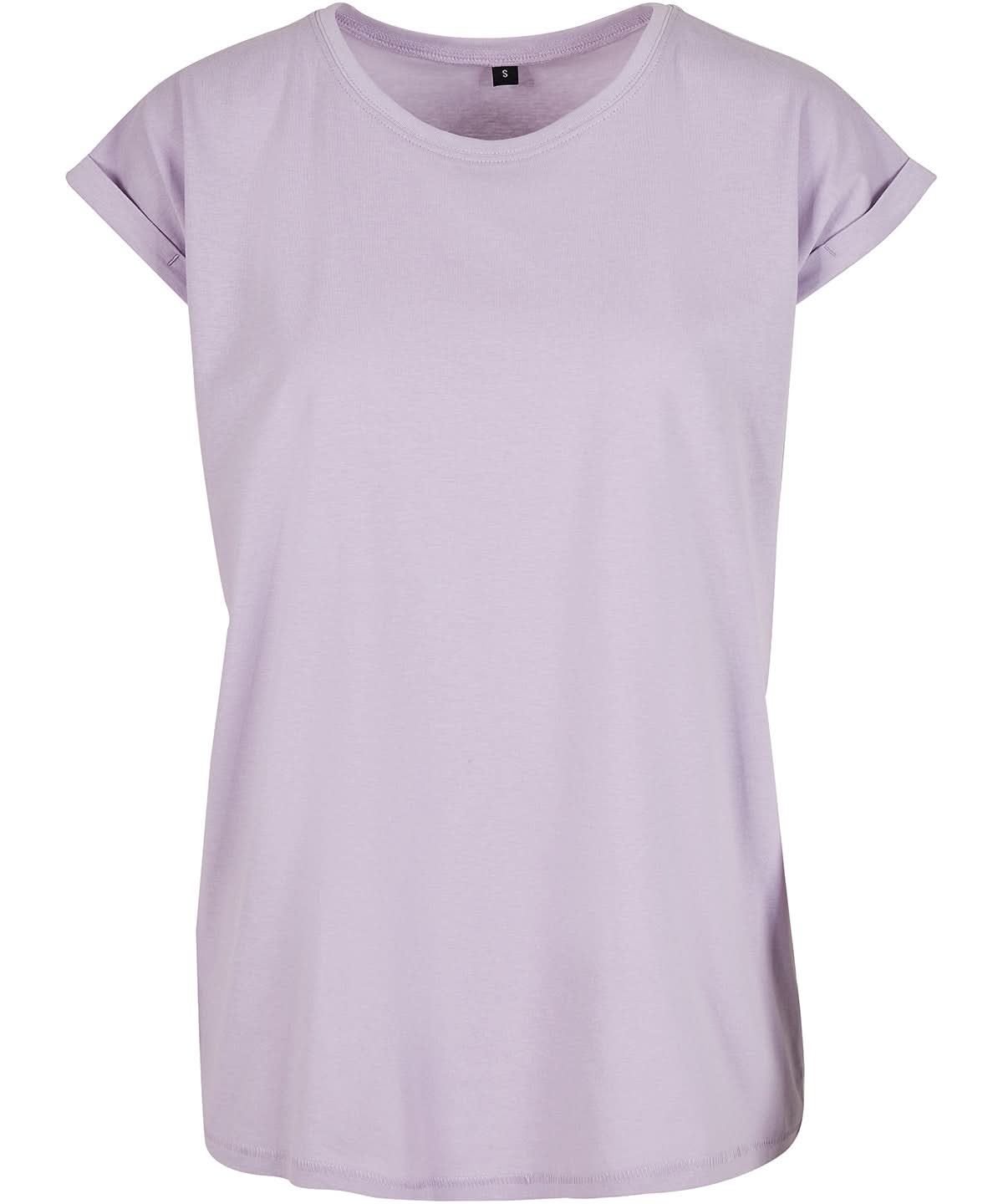 Build Your Brand BYB Womens extended shoulder tee Lilac BY021 - Lilac - Customisable T-Shirts