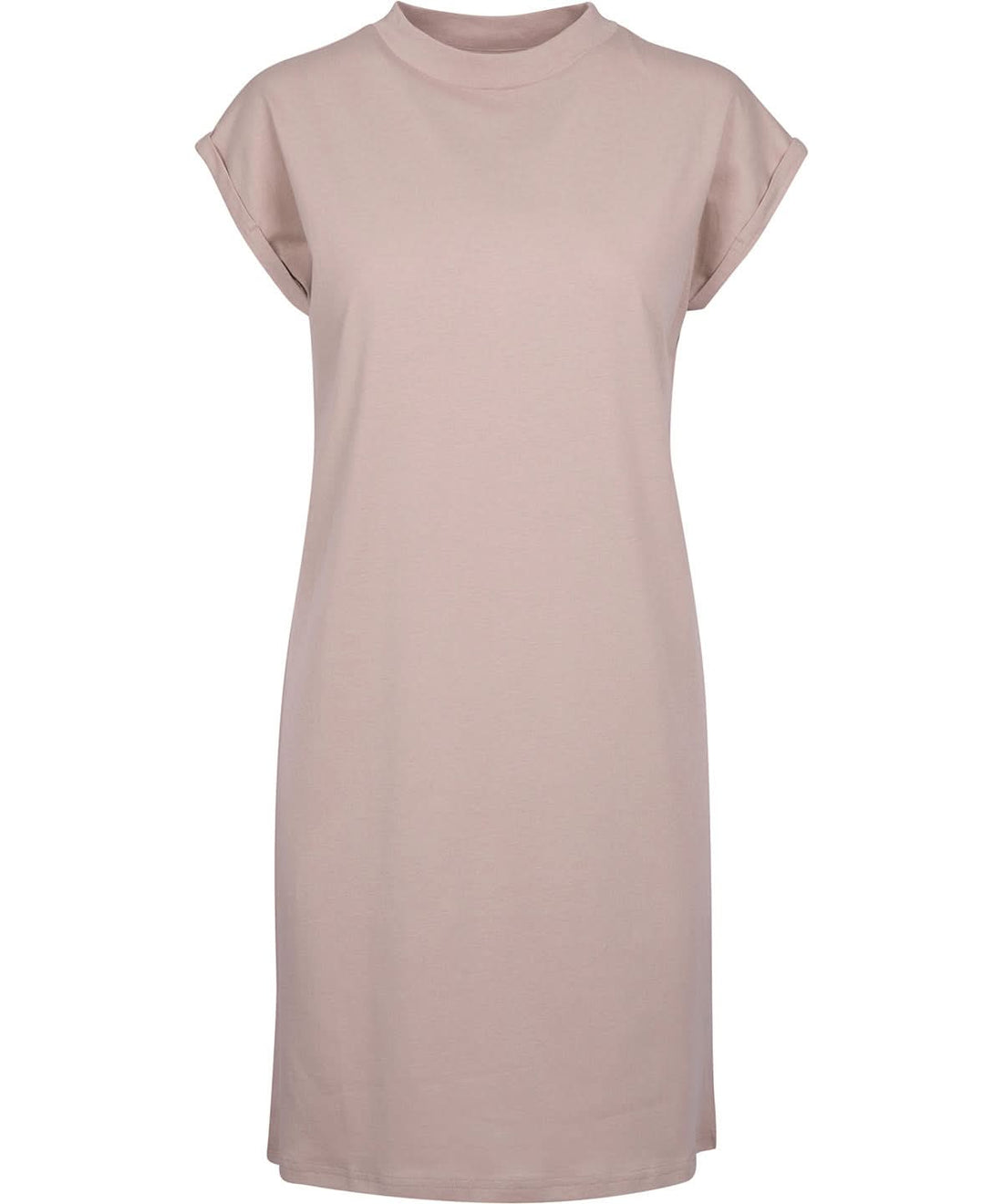 Build Your Brand BYB Womens turtle extended shoulder dress Dusk Rose BY101 - Dusk Rose - Customisable Dresses