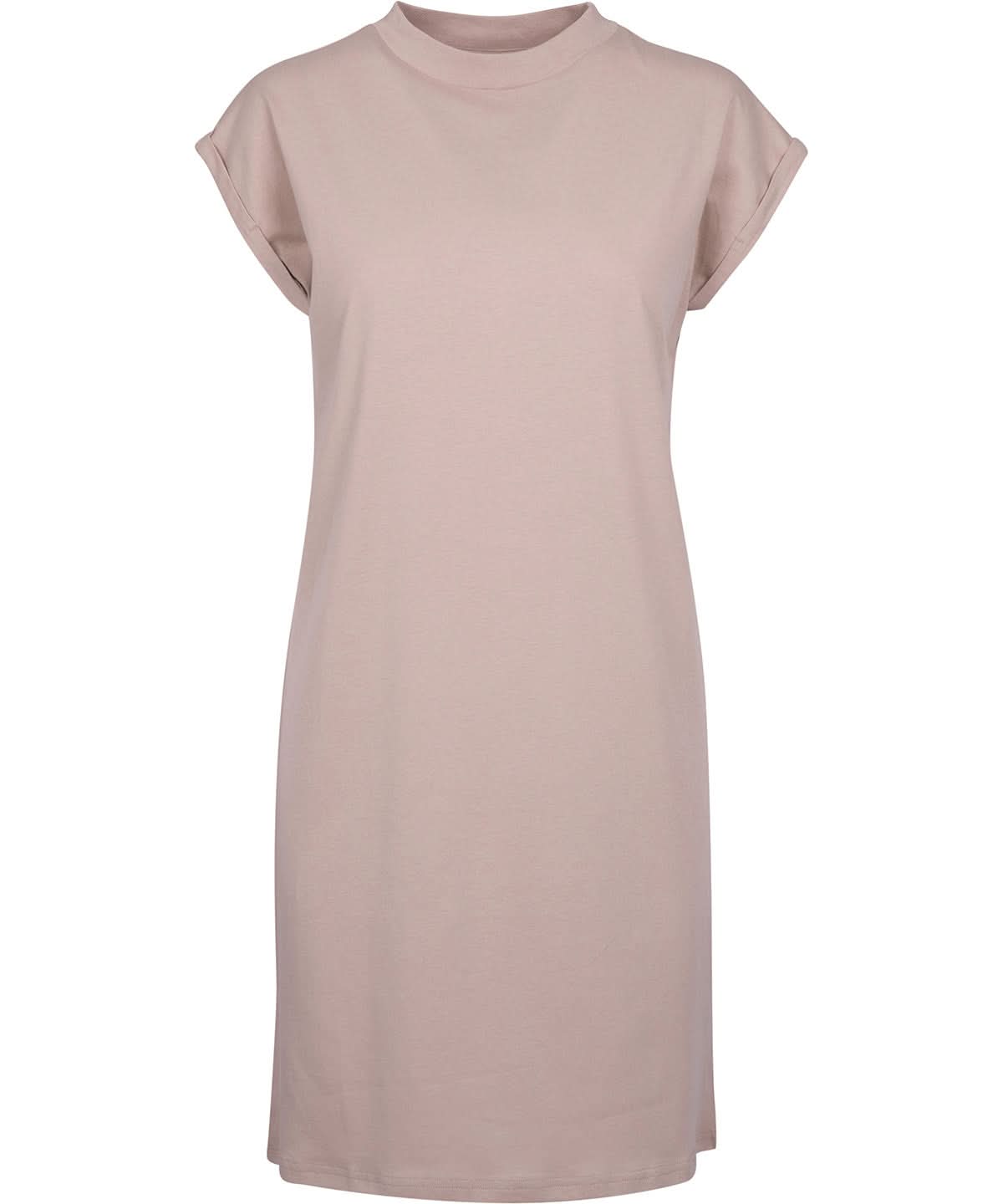 Build Your Brand BYB Womens turtle extended shoulder dress Dusk Rose BY101 - Dusk Rose - Customisable Dresses